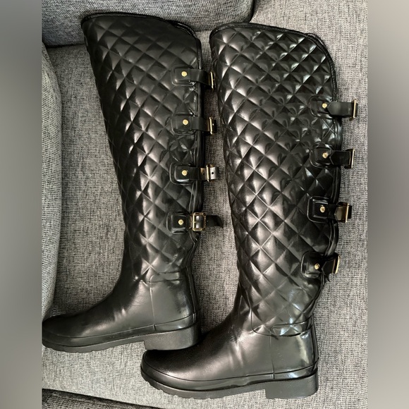 Hunter Refined Quilted Over The Knee Boots Size - Picture 9 of 14